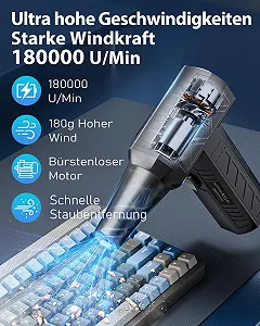 Электрическая воздуходувка FLOWood 180000 об/мин 3 скорости 10000 мАч С набором для чистки ПК synthetic.ua - Фото 1