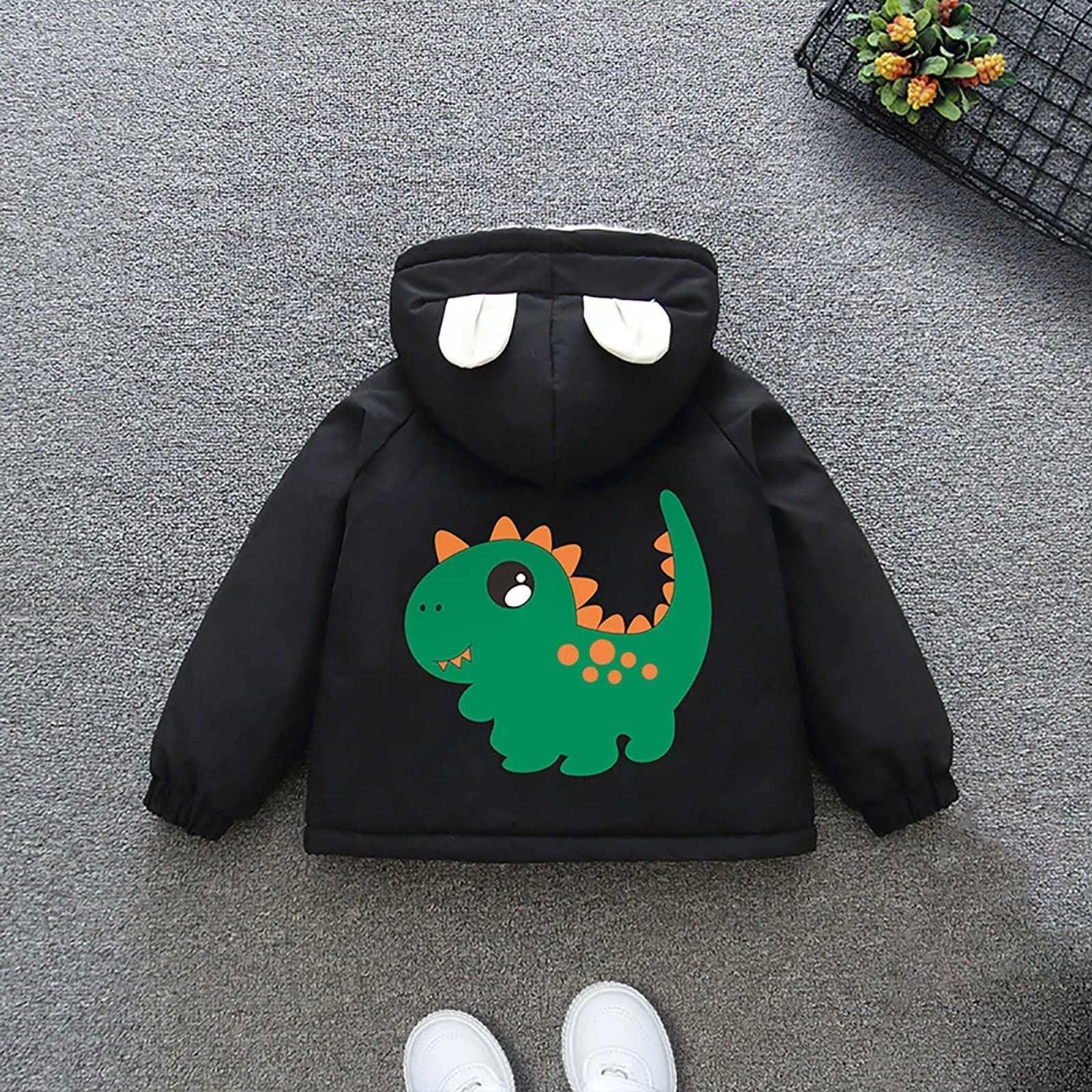 Детская зимняя куртка Generisch Средняя и маленькая детская зимняя куртка для улицы Длиннорукавная куртка с капюшоном Повседневная уличная куртка Верхняя одежда для девочек Переходная куртка, фото №4