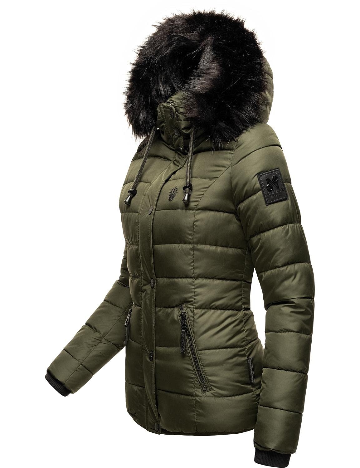 Жіноча зимова куртка Navahoo, стьобана куртка зі знімним коміром зі штучного хутра Zuckerbiene, фото №2