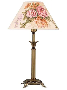 Настільна лампа 403775/4 в стилі модерн, антична латунь, 1xE14 Квітковий - Фото 1