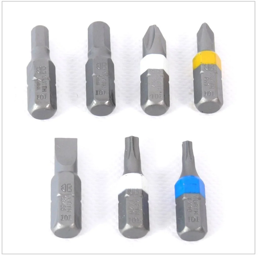 Викрутка-тріскачка пістолетна з магазином біт Würth 06136401 1/4 дюйма 7 біт, фото №5