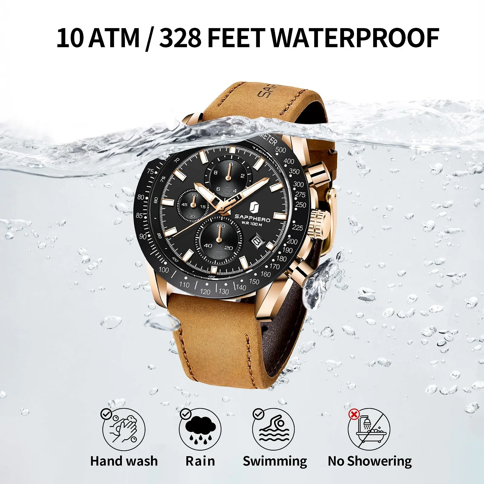 Чоловічий годинник SAPPHERO Кварцовий багатофункціональний хронограф, фото №3 Чоловічий годинник SAPPHERO Кварцовий багатофункціональний хронограф, фото №3