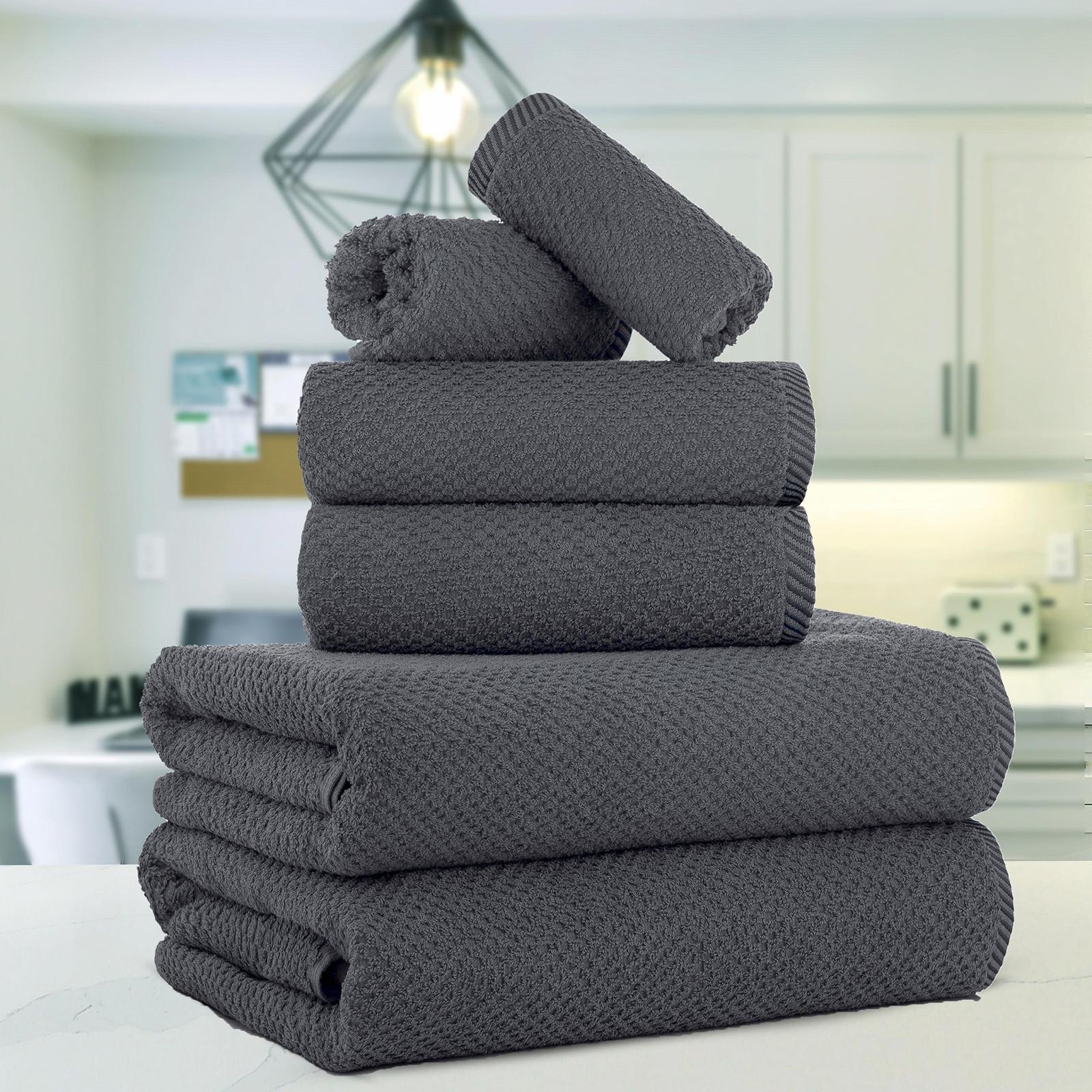 Набір рушників Casa Copenhagen Popcorn 6 шт. 600 gsm Єгипетська бавовна Pine Grey, фото №2