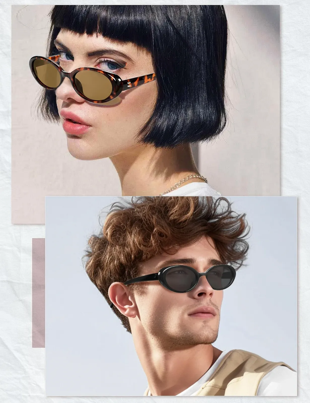 Сонцезахисні окуляри Becellen, набір 2 шт, вінтажні овальні 90-х, ретро, фото №2