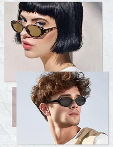 Сонцезахисні окуляри Becellen, набір 2 шт, вінтажні овальні 90-х, ретро synthetic.ua - Фото 1