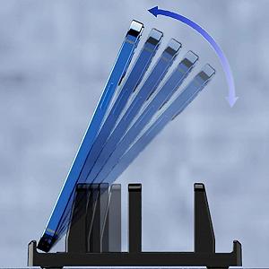 Подставка для ноутбука вертикальная Anti-slip 4 в 1 Dual Slot регулируемая ABS пластик для планшетов телефонов электронных книг для настольного хранения synthetic.ua - Фото 1