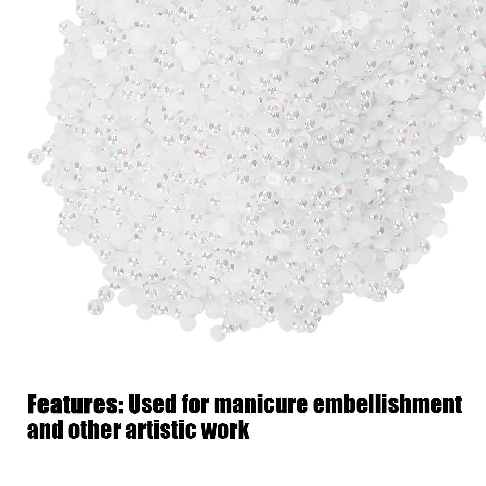 Бисер для ногтей 3 мм Белый искусственный жемчуг AB Illusion 10000 шт/пакет, фото №6