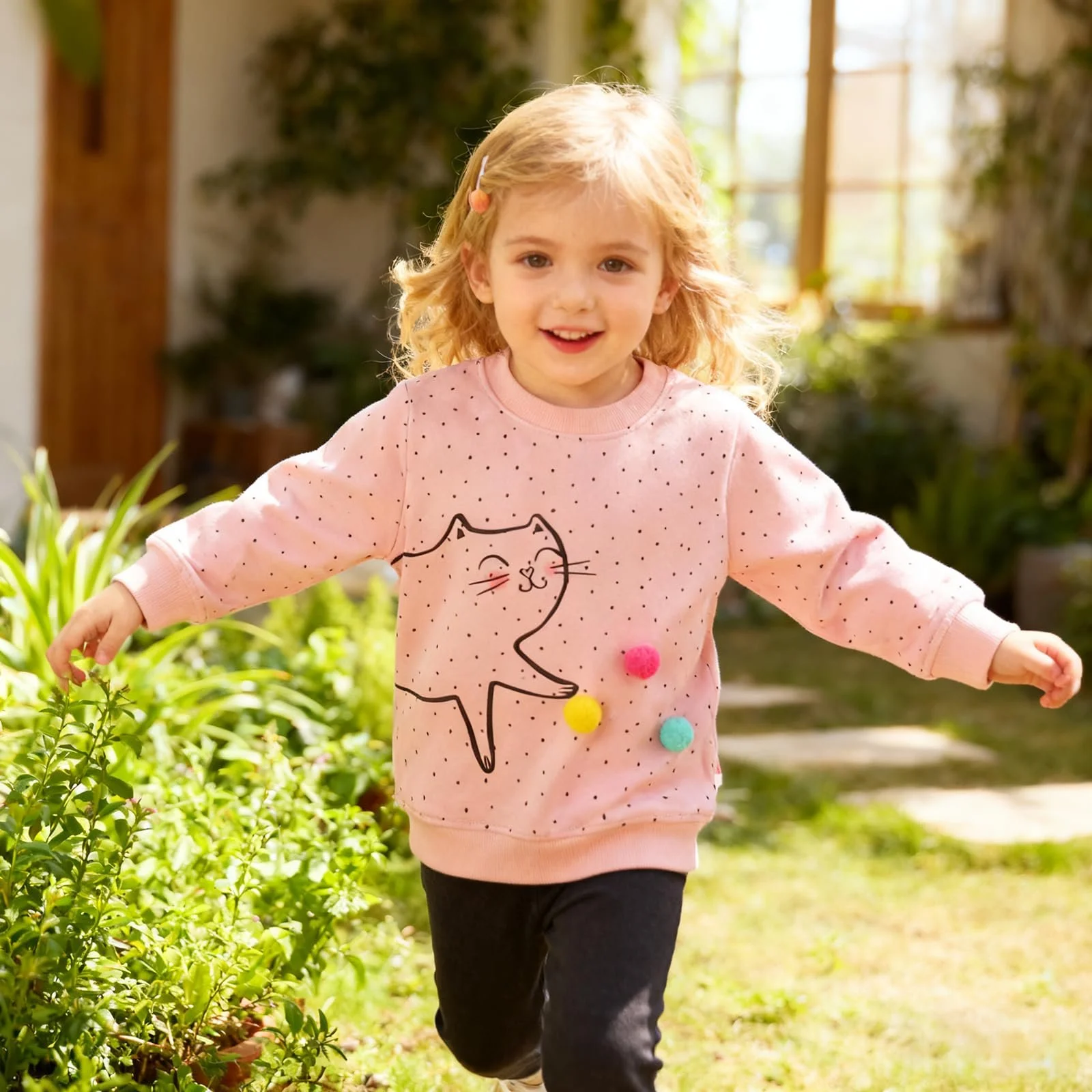 Толстовка Dinopjs для девочек, радужная, художественная, детская, повседневная, с длинными рукавами, мультяшный принт, теплая хлопковая спортивная рубашка, подарок на праздники, события, день рождения для 2-7 лет, фото №2