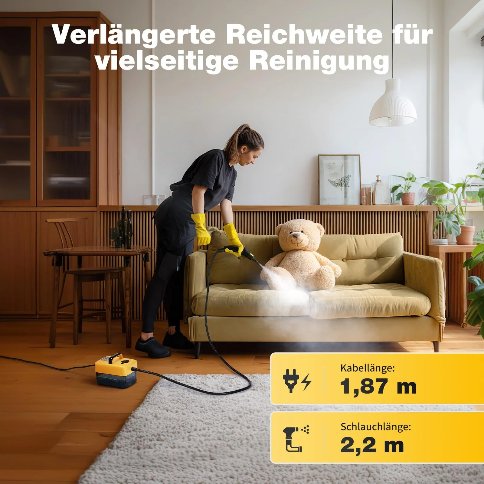 Пароочисник ручний 1950W 3.5Bar 1.6 л 6 ступенів очищення, фото №8 Пароочисник ручний 1950W 3.5Bar 1.6 л 6 ступенів очищення, фото №8