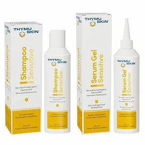 Набор для чувствительной кожи THYMUSKIN при диффузном выпадении волос и небольших залысинах. Стимулирует рост волос. Набор (1 x 200 мл шампуня + 1 x 200 мл сывороточного геля) synthetic.ua - Фото 1