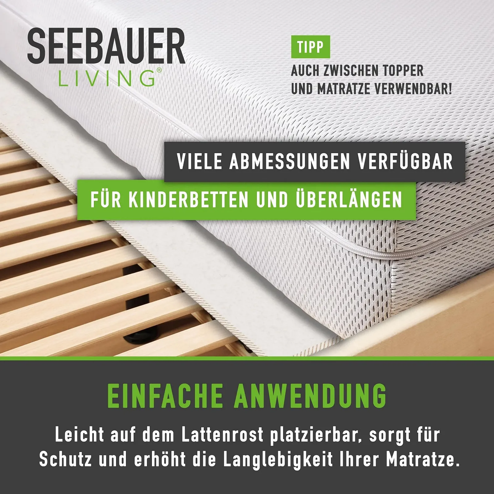 Защитный наматрасник SEEBAUER Living Felt Protector для реечной рамы (90 x 200 см), фото №4
