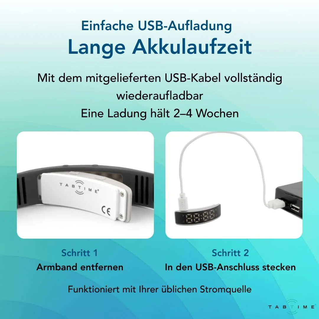 Будильник з вібрацією (інструкція німецькою мовою) - до 10 персональних будильників або нагадувань про прийом ліків на день, фото №7