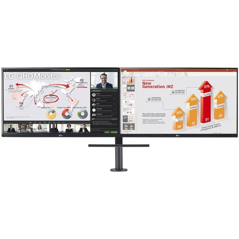 Монитор LG Ergo 27QP88DP-BS 27 дюймов QHD USB-C HDMI DP Черный IPS, фото №1