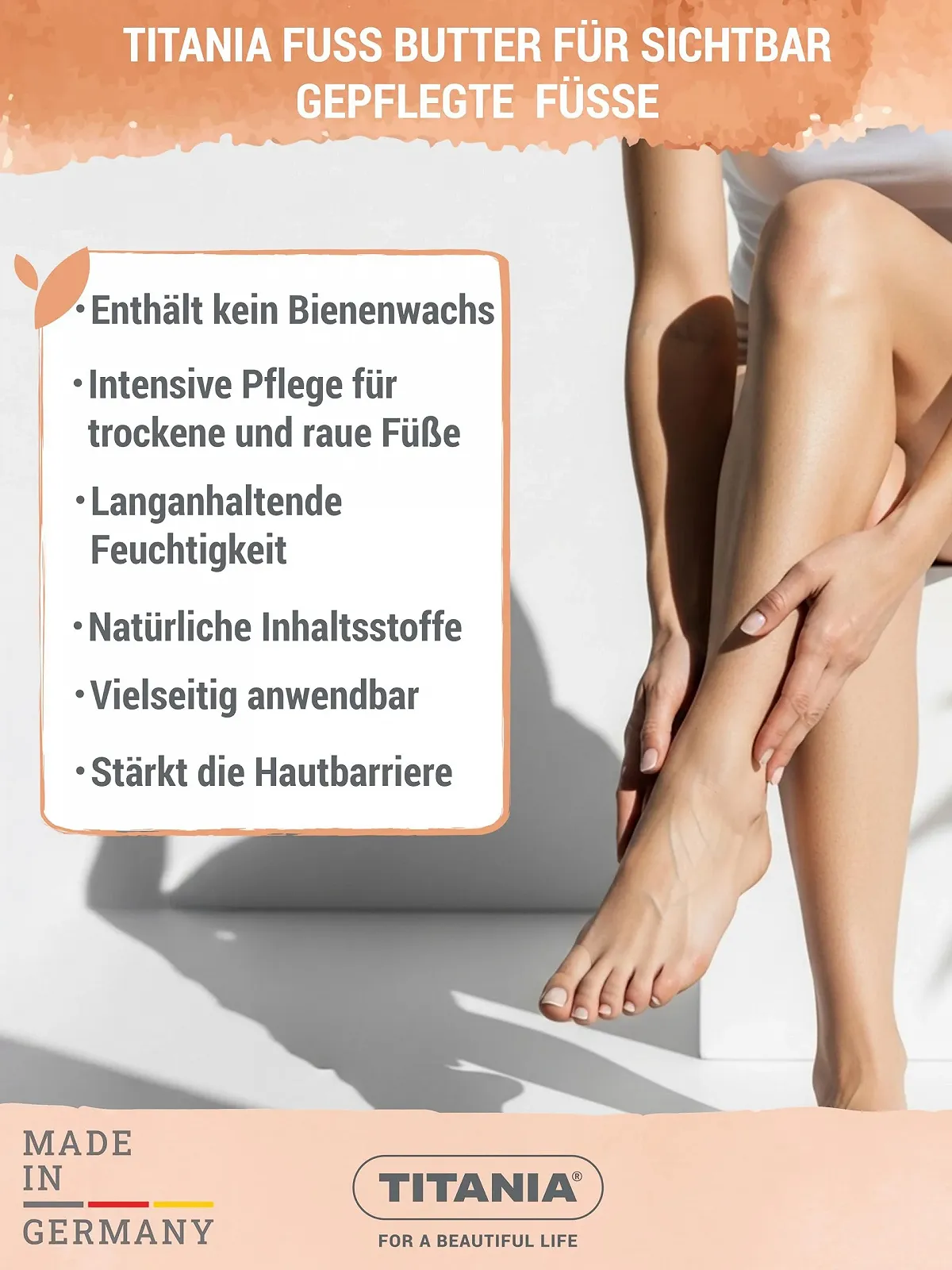 Масло для ног TITANIA Cosmos Natural Dry Feet Intensive Care & Foot Mask с маслом ши и маслом авокадо, 100 мл, фото №5