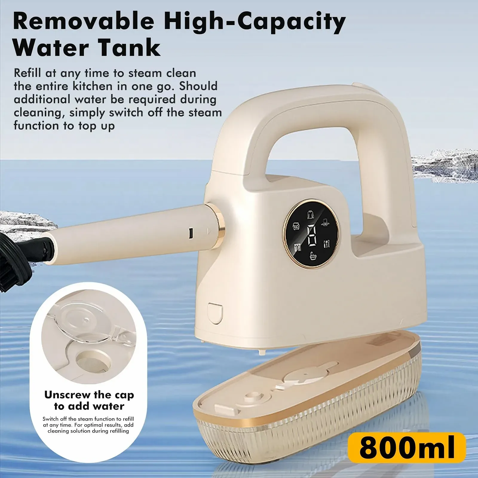 Пароочисник ручний 800 мл, фото №8