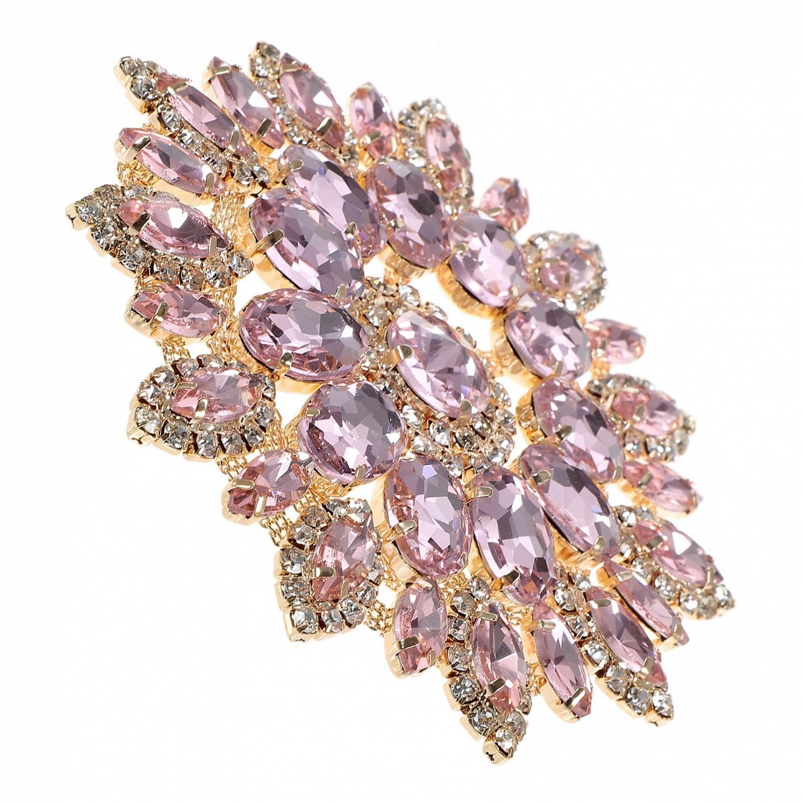 Нашивка со стразами Operitacx 2 шт., Разноцветные цветочные аппликации для украшения пиджаков, сумок и свадебных платьев с золотой основой, фото №6