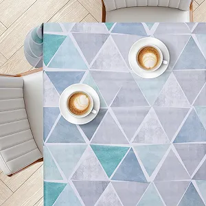 Скатертина KP HOME Shimmering PVC Grey Blue 140 x 140 см - Фото 1