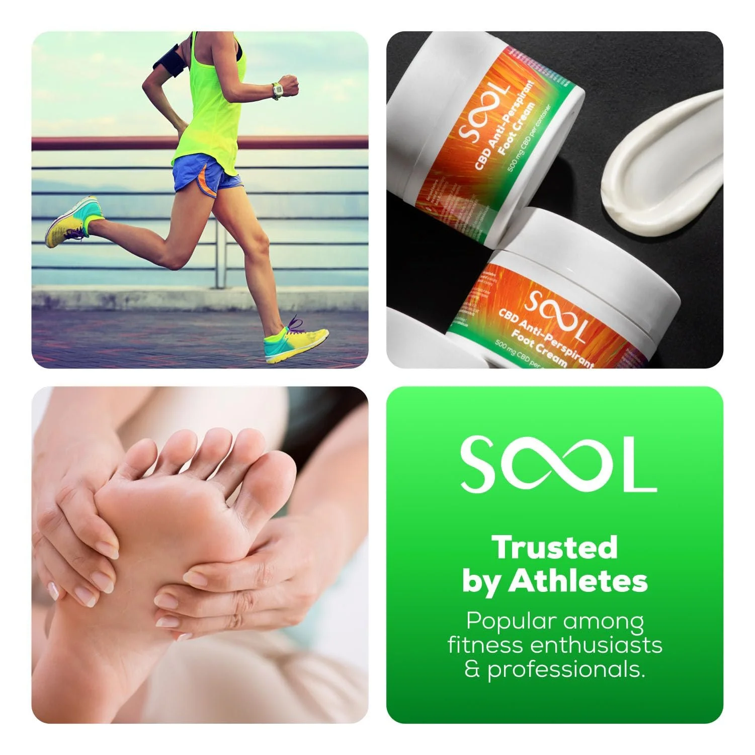 Крем для ног SOOL CBD Anti-Perspirant с 500 мг CBD, маслами жожоба и розмарина 100 мл, фото №3