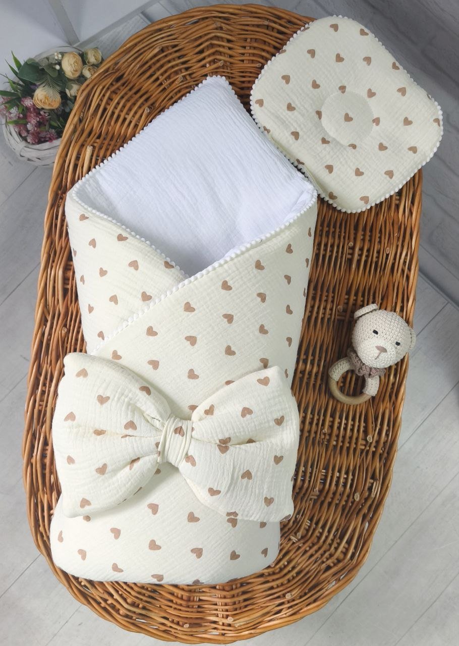 Демисезонный-летний комплект для выписки новорожденного, бежевый, фото №2