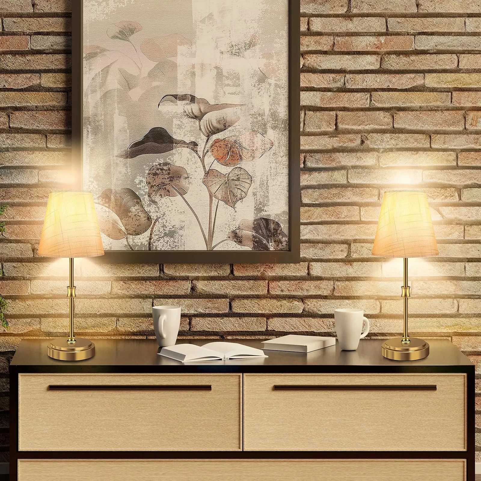 Настільні лампи Totofac Bedside Lamp сенсорні димовані (набір 2 шт.) LED E14 Білий / Золотий, фото №3