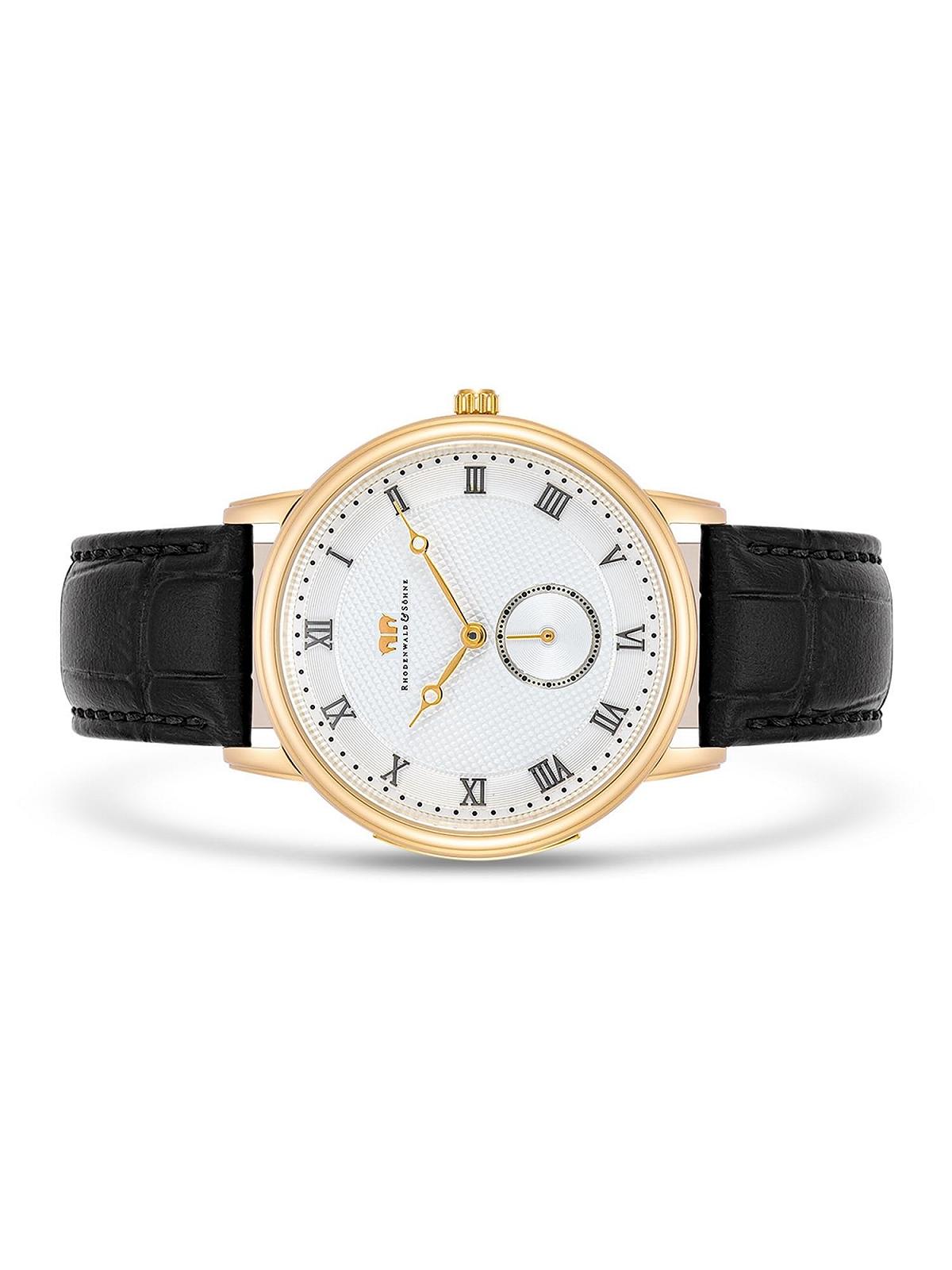 Часы Rhodenwald & Söhne 10010349 Мужские Аналоговые Японский Кварцевый Механизм с Натуральной Кожей Черный Ремешок Без мотива, фото №3