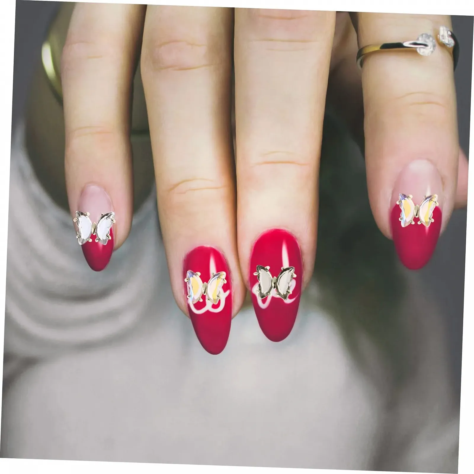 Подвески для ногтей Fomiyes Бабочка, 40 шт, украшения из циркония для маникюра и DIY украшений для ногтей, фото №5