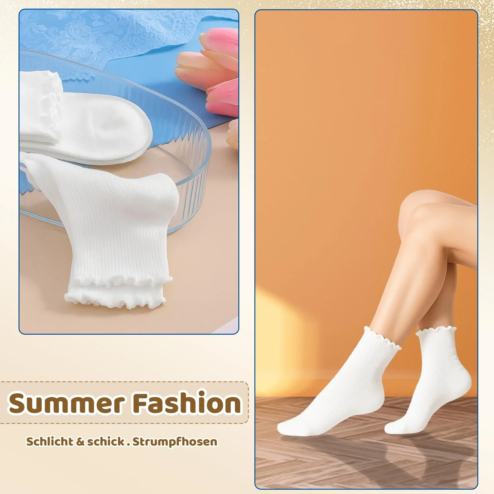 Шкарпетки з рюшами Жіночі Білі та Чорні (8 пар), фото №6 Шкарпетки з рюшами Жіночі Білі та Чорні (8 пар), фото №6