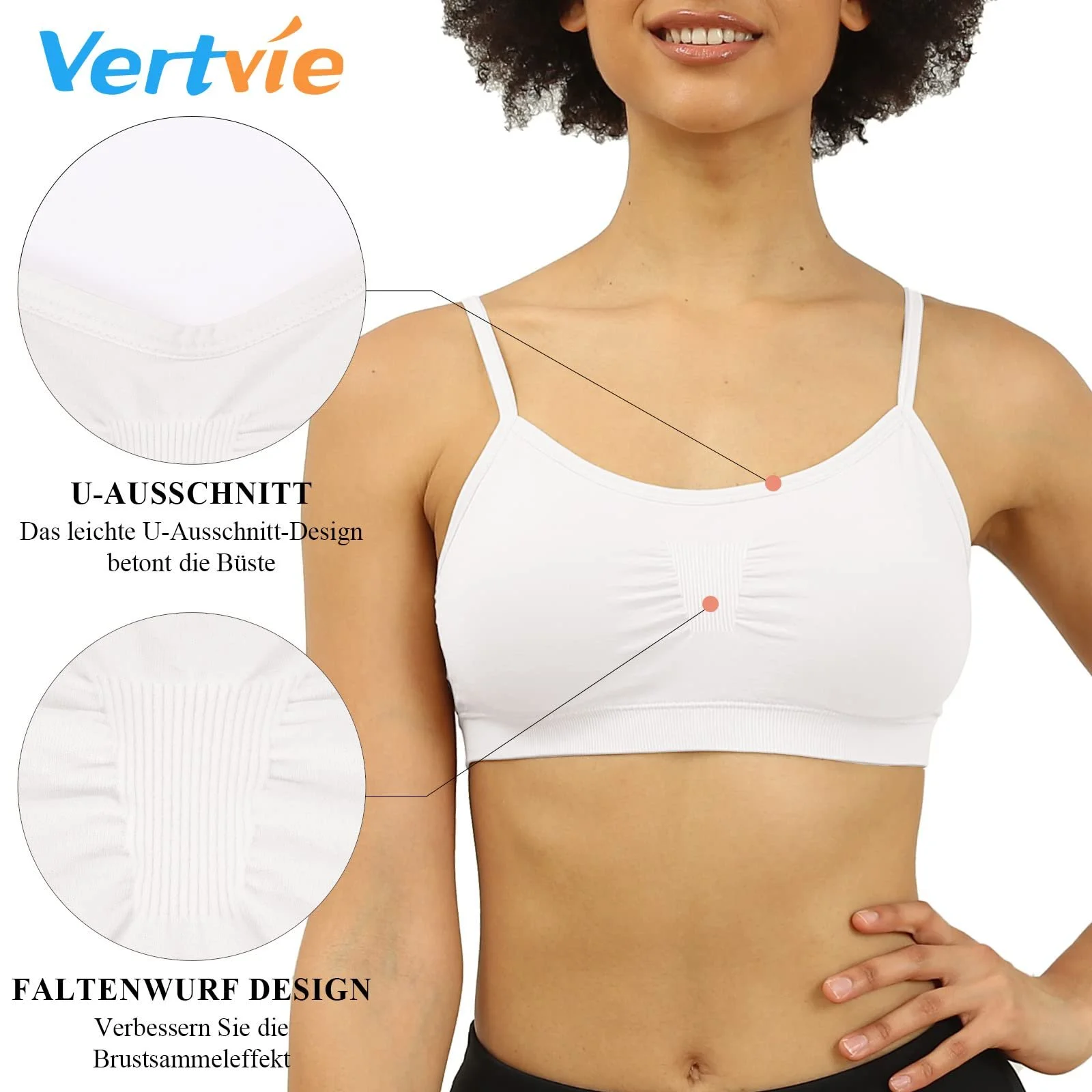 Спортивний бюстгальтер Vertvie Women's Push-Up еластичний тонкий без кісточок, фото №5