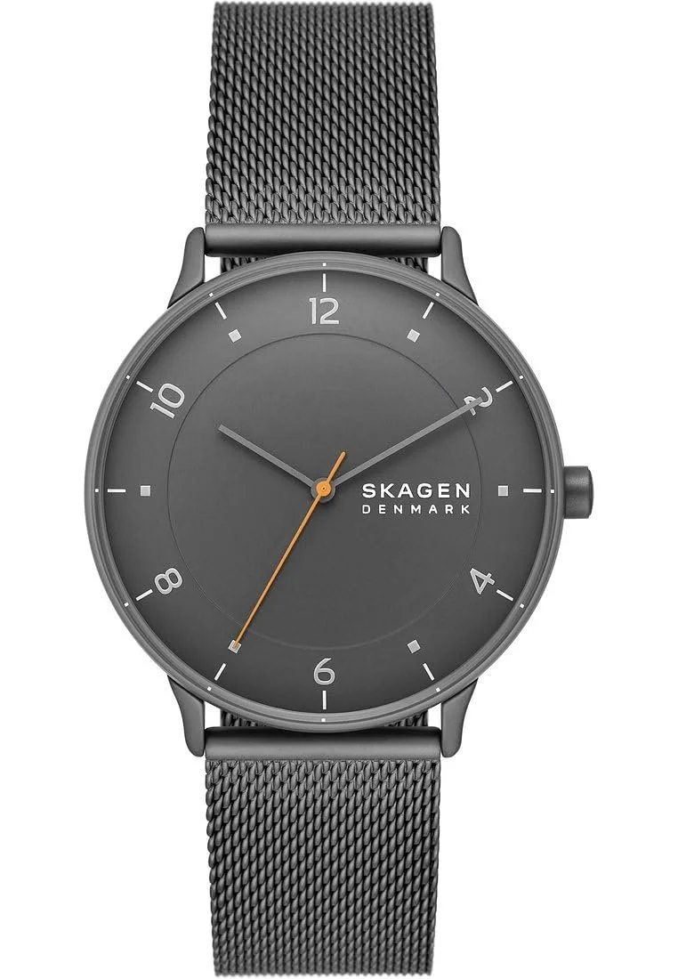 Часы Skagen Riis Мужские, кварцевый механизм с тремя стрелками, с браслетом из нержавеющей стали или кожаным ремешком, фото №1