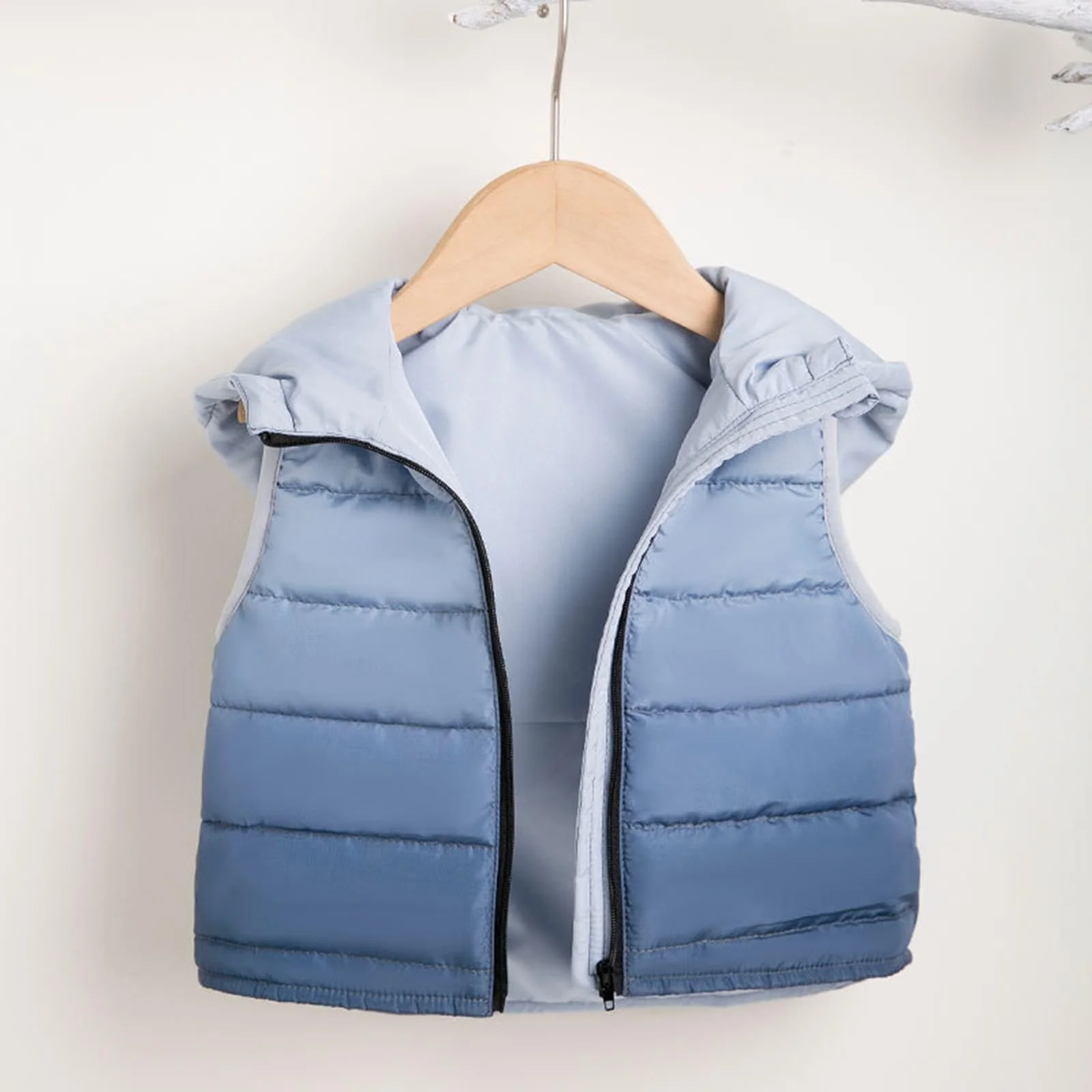 Зимова куртка для дівчат, на блискавці, без рукавів, фото №2 Зимова куртка для дівчат, на блискавці, без рукавів, фото №2