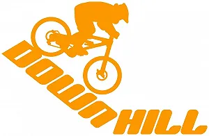 Наклейка на стену Samunshi Downhill Mountain Bike 20 x 13 см Золотисто-желтая - Фото 1