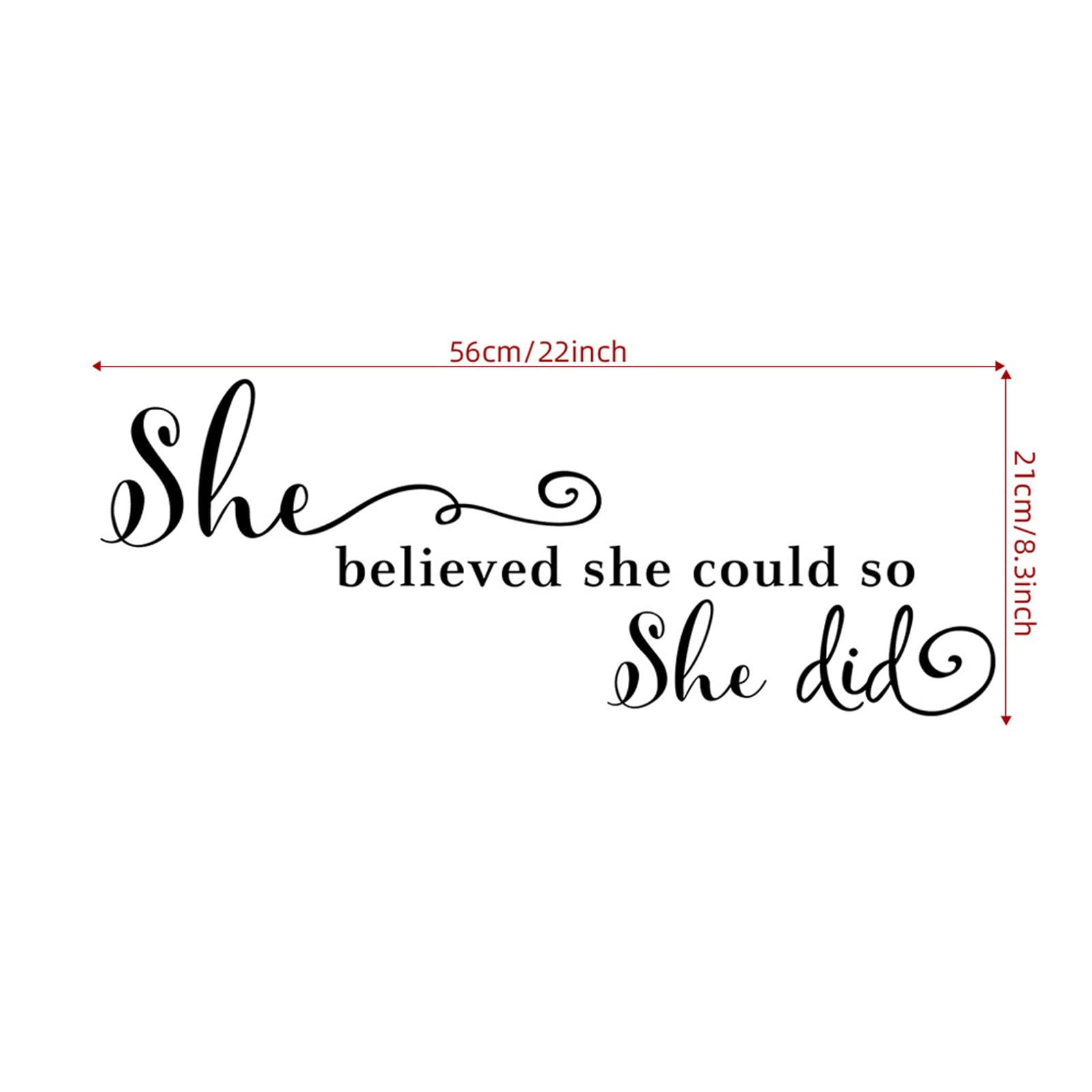 Наклейка на стіну She Believed She Could So She Did Вінілова, фото №7 Наклейка на стіну She Believed She Could So She Did Вінілова, фото №7