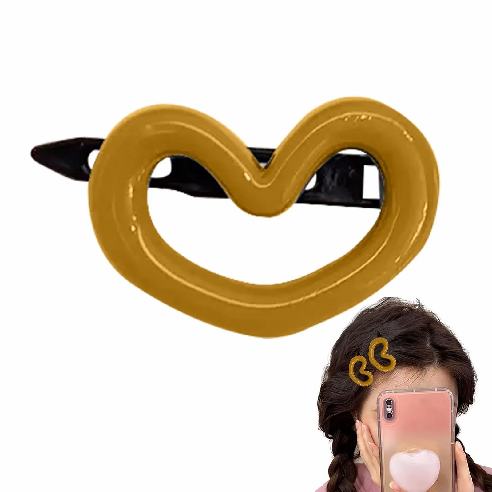 Заколка-краб Bexdug Серии Morandi В форме сердца Разных цветов, фото №5