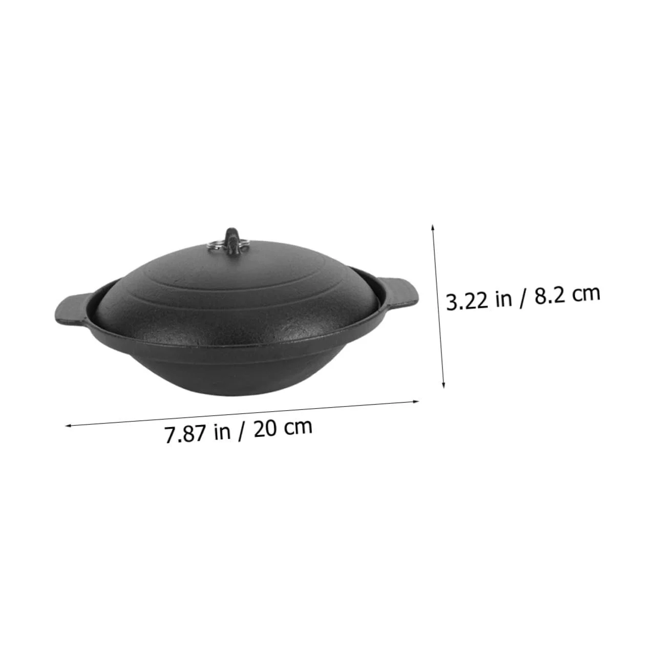 Каструля чавунна TOYANDONA для тушкування, з ізольованою ручкою, рівномірний розподіл тепла, фото №6