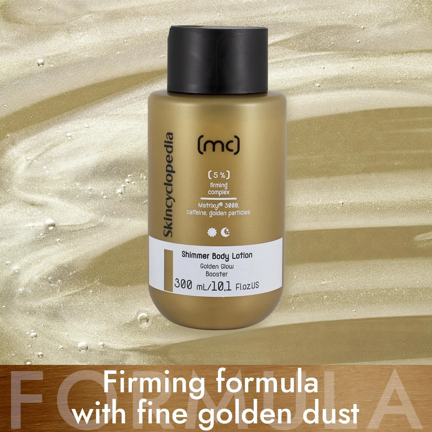 Лосьон для тела Skincyclopedia с пептидами, кофеином и золотыми частицами, Золотое сияние, 300 мл, фото №4 Лосьон для тела Skincyclopedia с пептидами, кофеином и золотыми частицами, Золотое сияние, 300 мл, фото №4