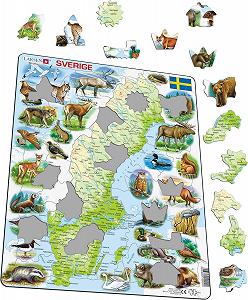 Пазл Larsen Sweden Physical Puzzle with Animals 71 Piece synthetic.ua - Фото 1