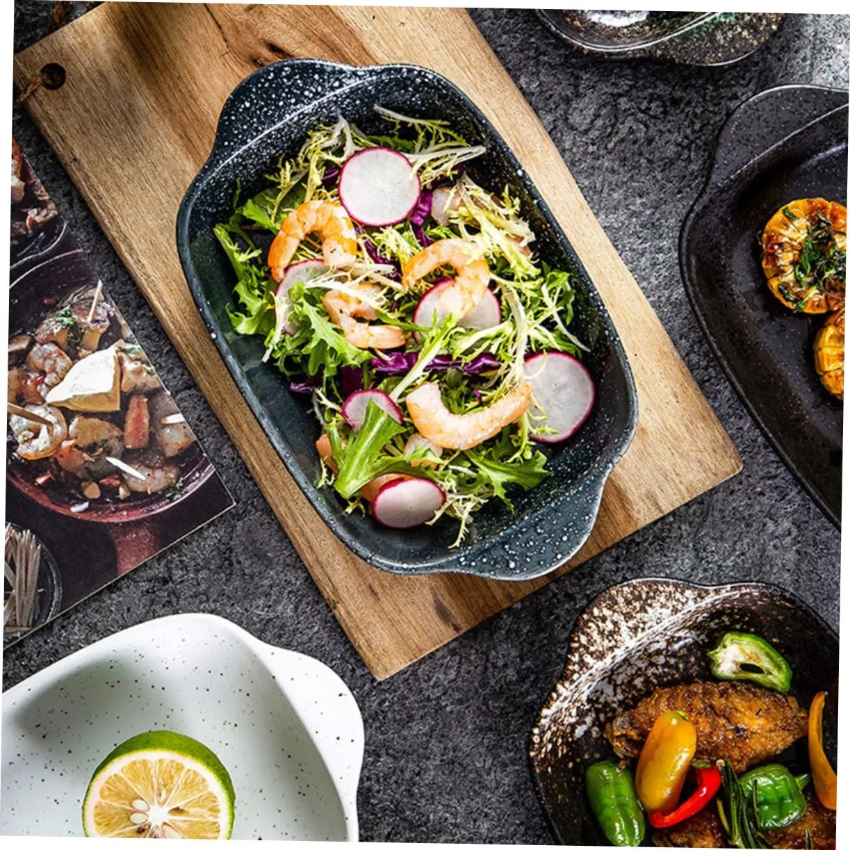 Форма для выпекания керамическая с двойной ручкой в японском стиле, фото №5