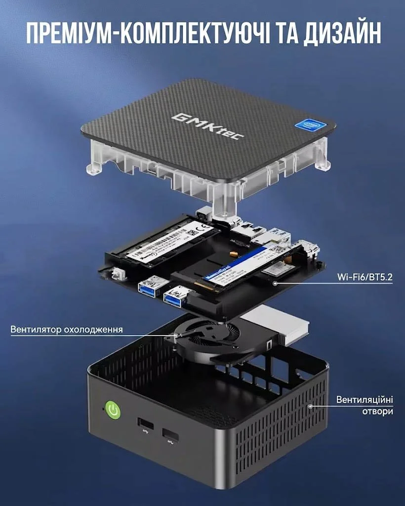 Міні ПК GMKtec NucBox G3 / Intel N150 / RAM 16GB / SSD 512GB / 2 x HDMI / 1 x LAN / Wi-Fi 6 / Bluetooth 5.2 / Windows 11 Pro / Сірий, фото №2 Міні ПК GMKtec NucBox G3 / Intel N150 / RAM 16GB / SSD 512GB / 2 x HDMI / 1 x LAN / Wi-Fi 6 / Bluetooth 5.2 / Windows 11 Pro / Сірий, фото №2