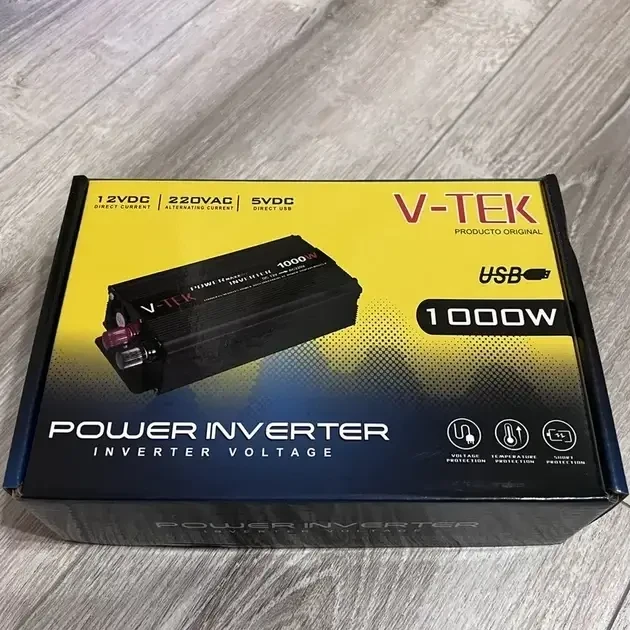Преобразователь напряжения автомобильный V-TEK Power Maxx-SSK1000W, инвертор 12/220В, USB охлаждение Черный, фото №6 Преобразователь напряжения автомобильный V-TEK Power Maxx-SSK1000W, инвертор 12/220В, USB охлаждение Черный, фото №6