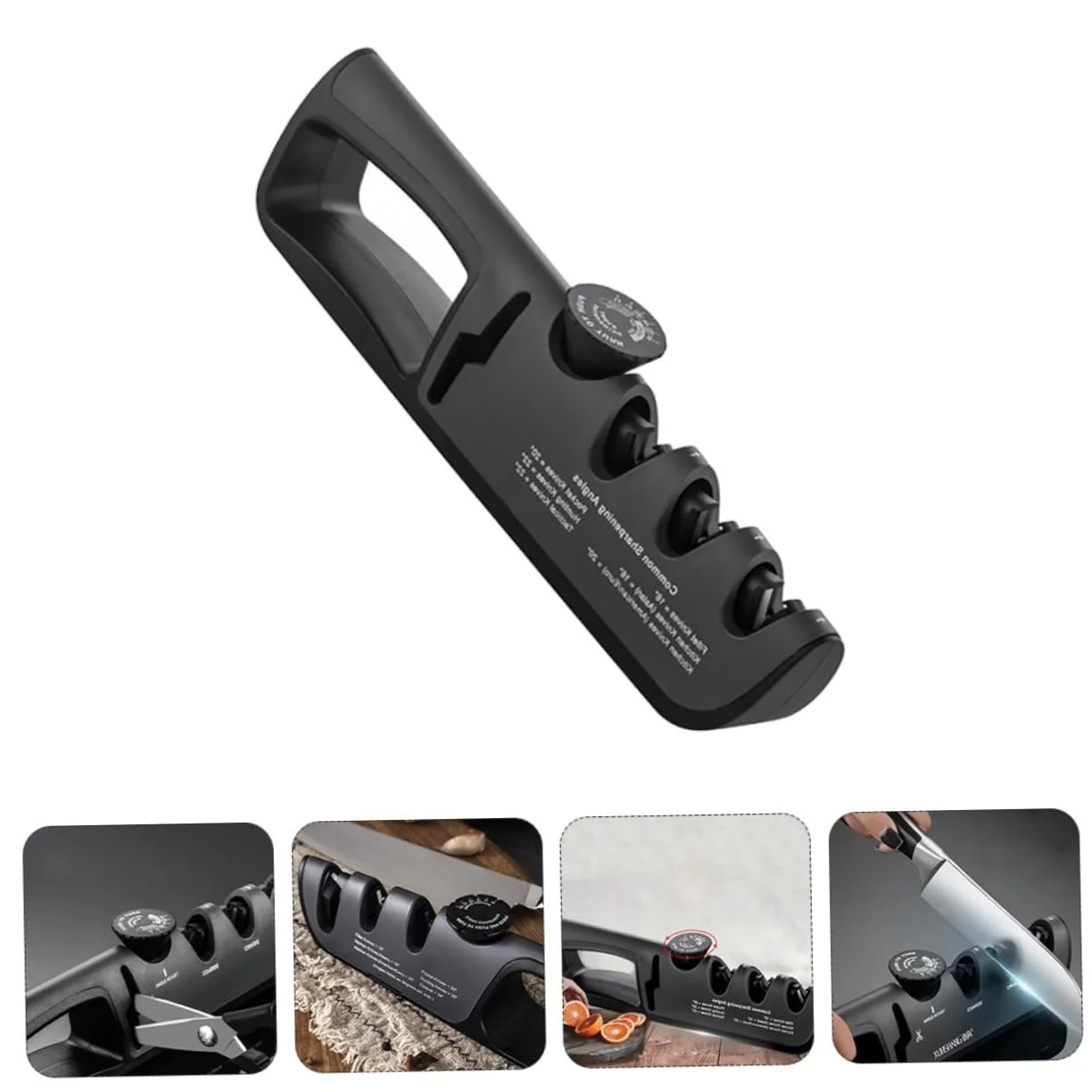 Ручне точило для ножів регульоване з нержавіючої сталі Чорний, фото №7