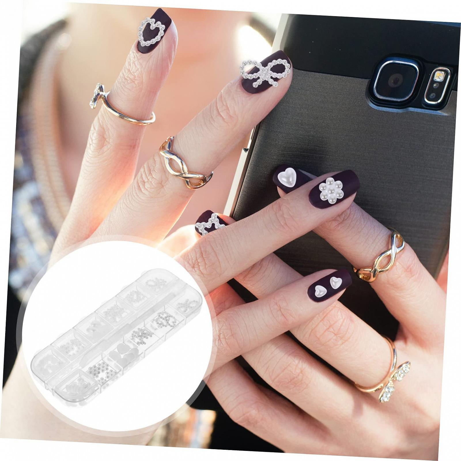 Украшение для ногтей Сердце Жемчуг Белый, фото №5