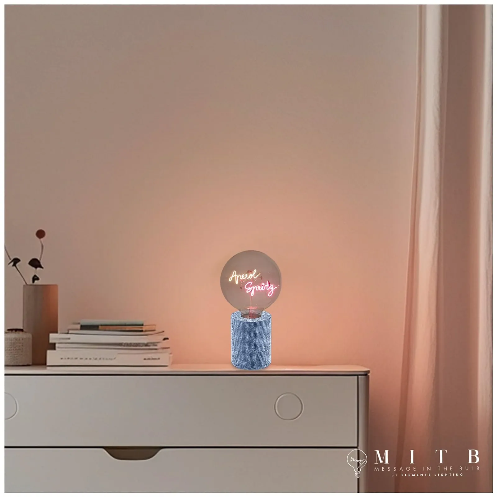 Основание для лампы Elements Lighting Fitz E27 Blue Glitter, фото №6