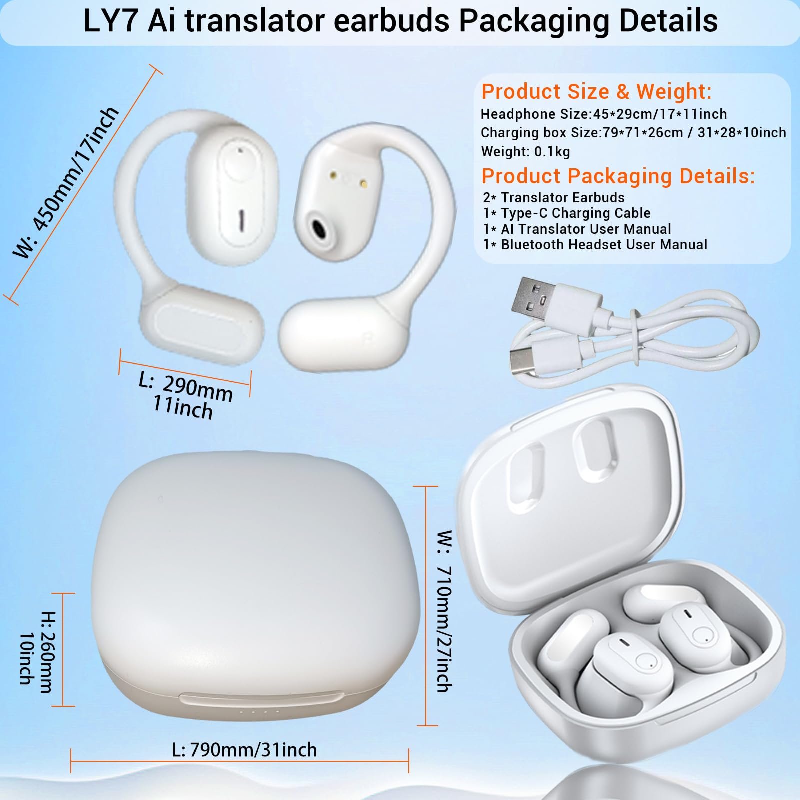 Навушники для перекладу Мов Ai 144+ Мов Bluetooth 5.4 для iOS та Android для подорожей, бізнесу та навчання, фото №7