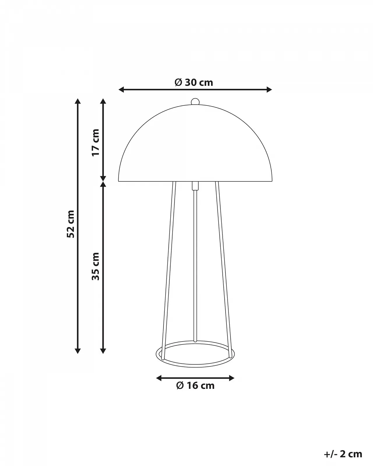 Настільна лампа Beliani Mopan Металева Чорна 52 см, фото №3
