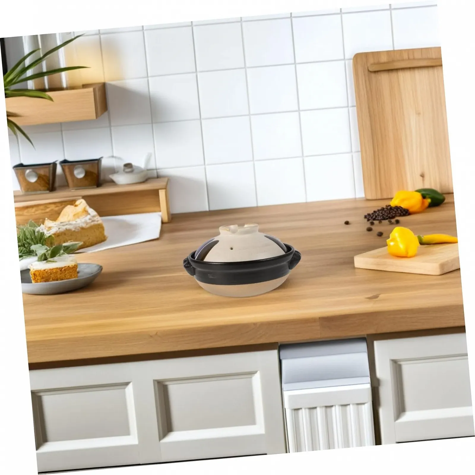 Кастрюля Garneck керамическая с крышкой и двойной ручкой, фото №4