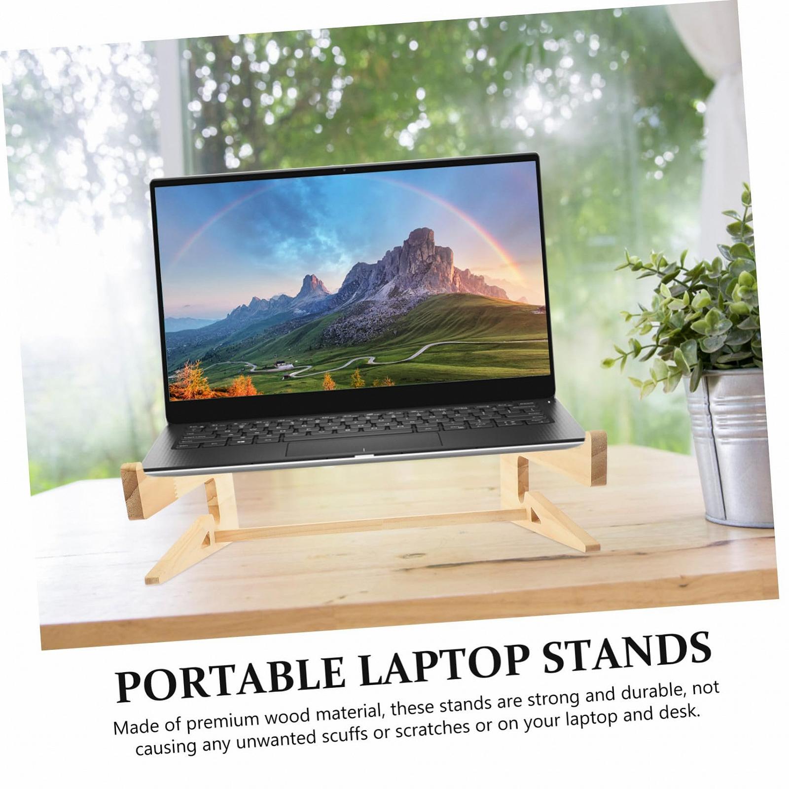 Деревянная Подставка для ноутбука, Наклонный Держатель для стабильного подъема для лучшей вентиляции, Портативная Подставка для стола для офиса и использования, фото №7