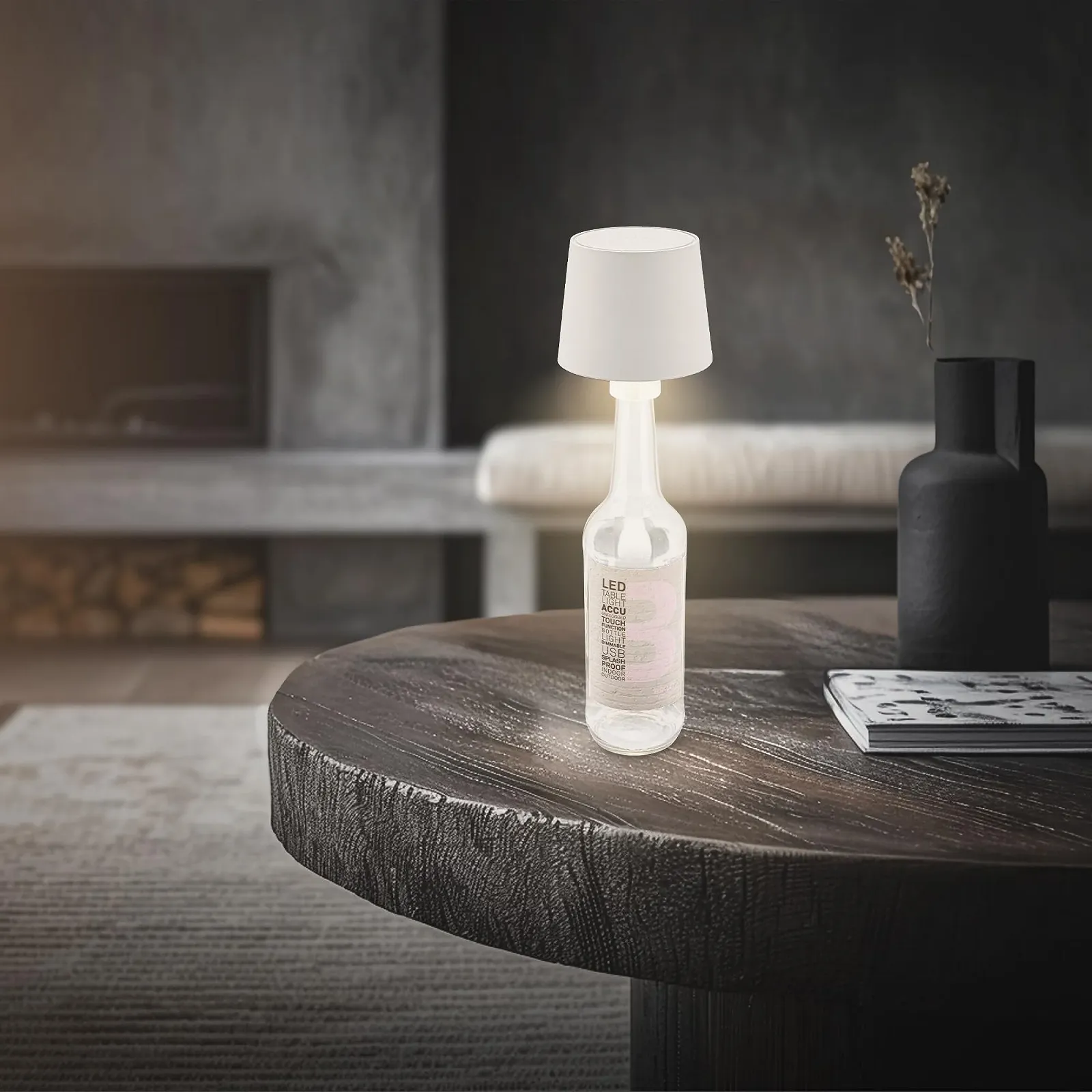 Лампа для бутылки BRILONER LED аккумуляторная сенсорная 10.5 x 11.5 см Античный белый, фото №4