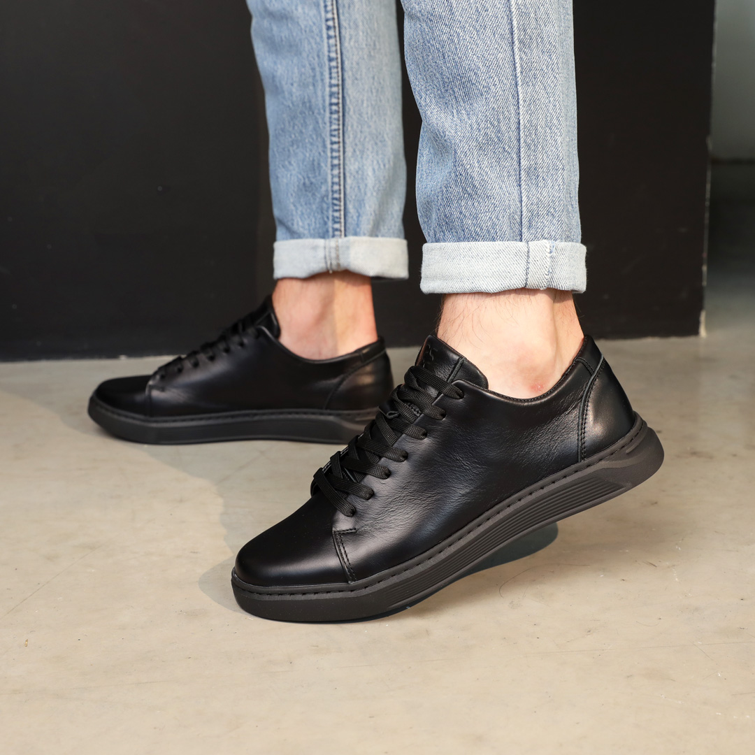 Кеди шкіряні чоловічі 586426 Чорні 40 41 42 43 44 45, фото №2