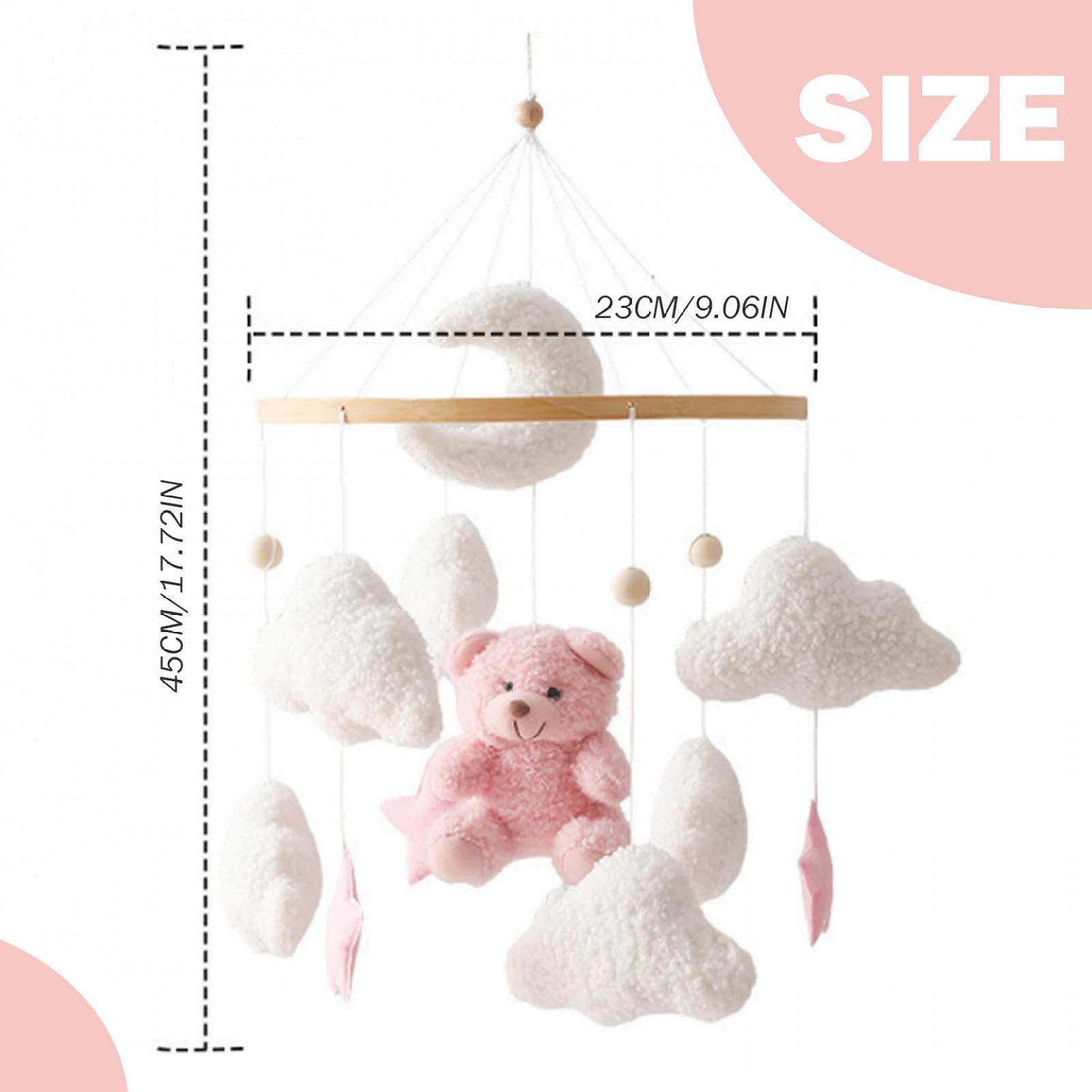 Мобіль Baby Velvet Cute Bear Teddy Nursery Decor 17.7 x 9 Дюймів Обертовий 360° Ведмідь, фото №2 Мобіль Baby Velvet Cute Bear Teddy Nursery Decor 17.7 x 9 Дюймів Обертовий 360° Ведмідь, фото №2