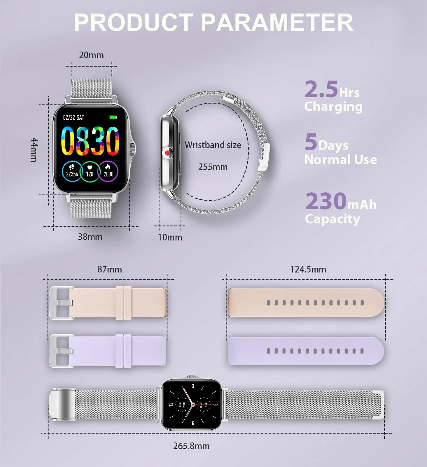 Смартчасы Iaret SpO2 для женщин, Bluetooth звонки и громкая связь, фото №7